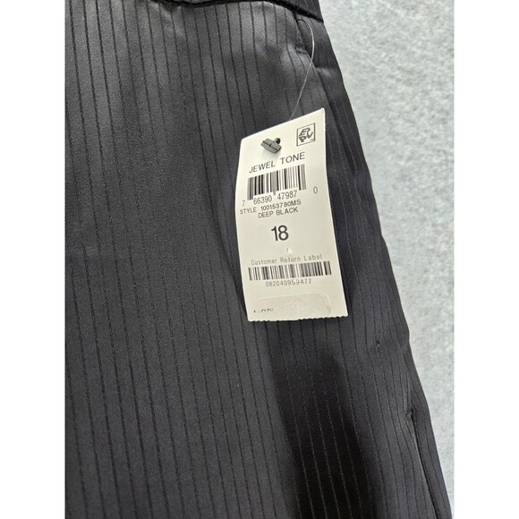 NWT Alfani Womens Black Stripe Satin Wide Leg Trousers Career Pants Plus Size 18 - Picture 4 of 6